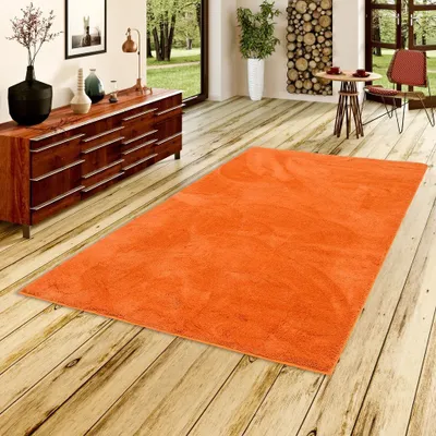 Produktbild von Luxus Super Soft Hochflor Langflor Teppich Silky Orange, Größe:160x230 cm