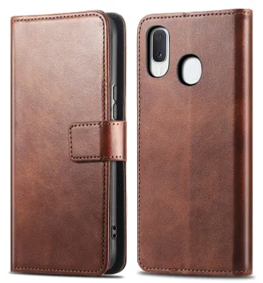 Imagen del producto de Funda Tipo Libro de Lujo para Samsung Galaxy A20e - Marrón oscuro