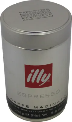 Obrázek produktu pro 2 x Illy Espresso mletá káva, tmavě pražená, mletá, plechovka se stříbrným/černým obalem, 1 balení (1 x 250g plechovka)