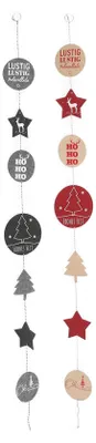 Produktbild von Filzgirlande 2er Set 145 cm rot anthrazit Deko Stoff Weihnachten Hängedeko