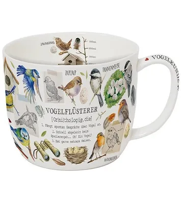 Produktbild von Kaffeebecher Vogelkunde, 700 ml, Kaffeetasse Tassen Teetassen Kaffeepott Henkelbecher, Vogelflüsterer