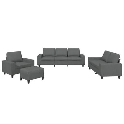 Produktbild von 4-tlg. Sofagarnitur Dunkelgrau Stoff
