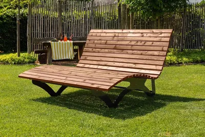 Produktbild von Waldsofa Premium, Thermokiefer, Wellenliege, Sonnenliege