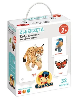 Obrázek produktu pro Zabawa z Naturą: Karty Obrazkowe na Sznurku z Urokliwymi Zwierzakami - Idealne dla Małych Odkrywców!