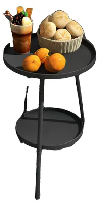 Image de Table de jardin, design moderne, structure en métal durable, couleur noire