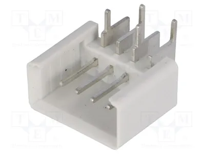 Image de Connecteur femelle à sertissage, angle de 90°, pour montage traversant, pas de 2,54 mm, type P2104, 4 broches