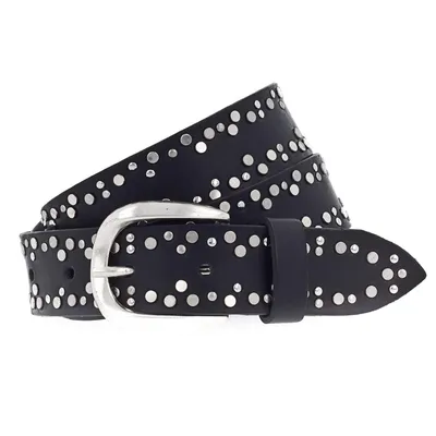 Produktbild von Vanzetti Leder Gürtel Denim Love 30mm Full Leather Belt W100 Black schwarz