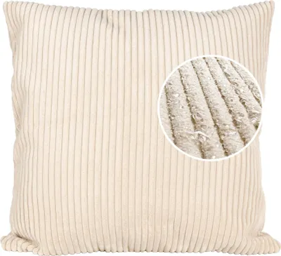 Produktbild von Dekokissen Kissenhülle mit Reißverschluss Sofakissen 40x40cm ohne Füllung Einfarbig Cordsamt Creme