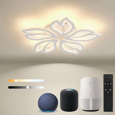 Produktbild von KAUFHOF Modern deckenleuchten mit Fernbedienung, Dimmbar Wohnzimmerlampe with Matter Kompatibel Mit HomeKit,Alexa, Google and IFTTT,65W Deckenleuchte