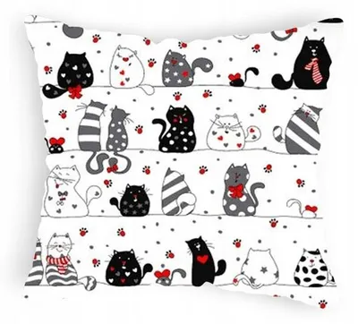 Produktbild von Designpremium Kissenbezug Weiße Katzen 70x80 cm Baumwolle