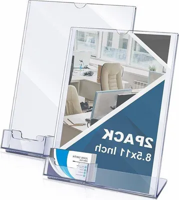 Obrázek produktu pro Akrylová stojánka na informační letáky – balení po 2 ks, 8,5 x 11 cm – průhledná