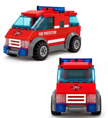 Produktbild von K&M Konstruktionsspielzeug Feuerwehrauto 83 Teile LKW Set