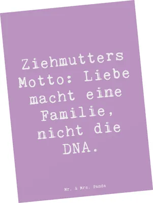 Produktbild von Mr. & Mrs. Panda Postkarte Spruch Ziehmutter Liebe - Lavendeltraum - Geschenk, Freude, herzerwärmende Sprüche, Adoptivmutter, bildkarte, Stiefmutter, Grußkarte, Jubiläen