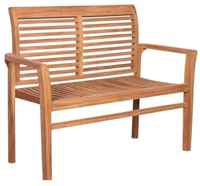 Produktbild von Gartenbank Teakholz - Wetterbeständig und Langlebig, 2-Personen Sitzbank für Terrasse und Balkon
