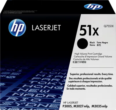 Obrázok produktu pre HP Čierna originálna tonerová kazeta s vysokou výťažnosťou 51X LaserJet, 13000 strany, Čierna, 1 kusov