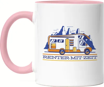Produktbild von Rentner mit Zeit Tasse Rosa Camping Rentner Pension Zelten Wohnwagen Wohnmobil Geschenkidee