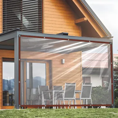 Immagine prodotto di Telo trasparente, dimensioni 3 x 3 metri, con occhielli, impermeabile, per uso in giardino