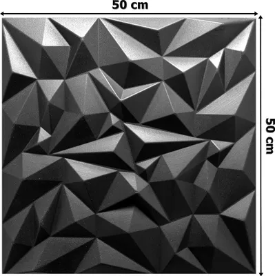 Produktbild von DECCART | 3D Deckenpaneele Polystyrol Schwarz | Deckenverkleidung | Dekorative Paneele für Wohnzimmer,  Schlafzimmer | 50x50 cm |  0,25 m²