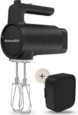 Imagen del producto de KitchenAid 5KHMR762BM, Batidora de mano, Negra, Para mezclar, Para batir, 0,91 m, MATE, 1100 revoluciones por minuto