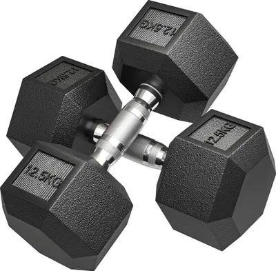 Produktbild von Hanteln mit gerändeltem Griff, Kurzhantel aus Gusseisen, 2 x 12,5 kg für Zuhause, Fitnessstudio, Krafttraining