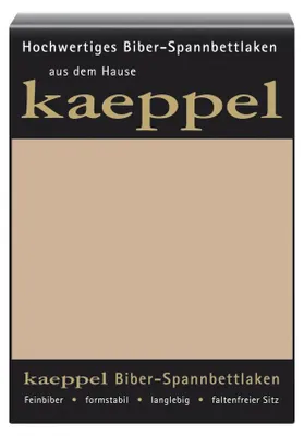 Produktbild von Kaeppel Biber Bettlaken Betttuch 100 x 200 cm Spannbettlaken 14 Farben Uni, Farbe:Sand