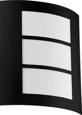 Produktbild von EGLO Außen Wandlampe City, 1 flammige Außenleuchte, Wandleuchte aus verzinktem Stahl in Schwarz und Kunststoff in Weiß, Außenlampe E27, IP44
