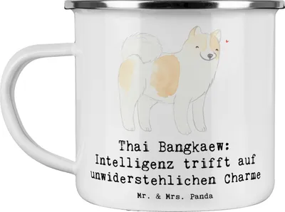 Produktbild von Mr. & Mrs. Panda Teetasse Thai Bangkaew Charme - Weiß - Geschenk, sozial, Kaffeepott, Hunderassen Vielfalt, intelligent, Hunderasse, Pott, Training, Teebecher, Haferl
