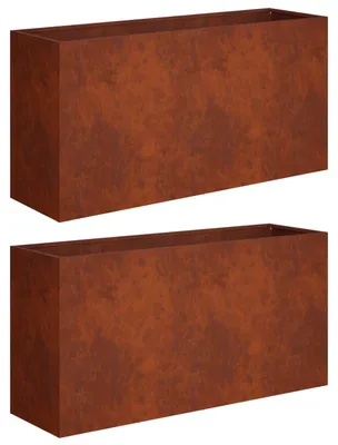 Immagine prodotto di vidaXL Vasi da giardino, 2 pezzi, aspetto ruggine, 100 x 30 x 40 cm