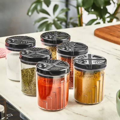 Produktbild von Hermia Concept, ET-00115, Gewürzdosen-Set (6-teilig), Transparent, 100 % GLAS,