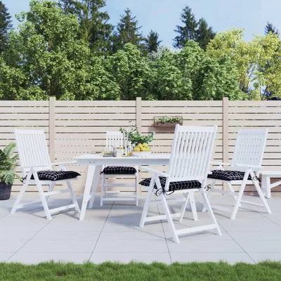 Produktbild von Möbel Stuhlkissen 4 Stk. Schwarz Karomuster 50x50x7 cm Oxford-Gewebe - Gartenmöbelauflagen 361547