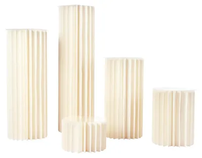 Produktbild von Karton Blumenständer - Papiersäule M für Traugang und Tischdeko - 5er Set - Wabenstruktur stabil - Tragkraft 50 kg je Säule - Höhe 1 m - Weiß