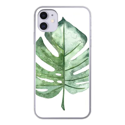 Produktbild von MuchoWow® Handyhülle Schutzhülle Hülle für iPhone 11 Aquarell - Monstera - Blatt Silikon Softcase Handy Hülle - Handytasche