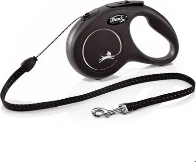 Obrázek produktu pro Flexi New Classic M vodítko, 5 metrů, do 20 kg, černé, reflexní