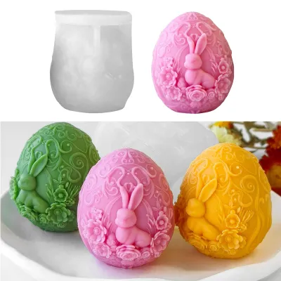 Produktbild von Silikonformen für Ostern, 3D-Silikonformen für Ostereier zum Kerzengießen, Silikonformen für Osterhasen zum Kerzengießen, Silikonformen für Ostereier, Silikonformen für Federn zum Basteln