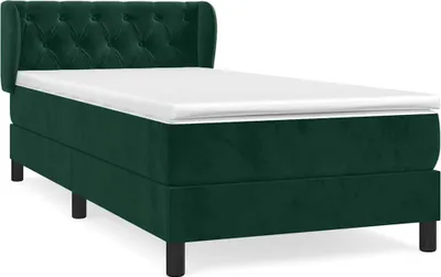 Obrázek produktu pro vidaXL Postel Boxspring s matrací Dark Green 80x200 cm Velvet