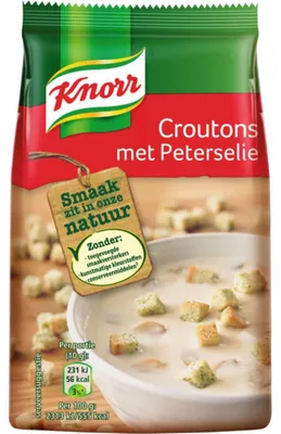 Produktbild von Knorr Soepcroutons Peterselie 75g – Knusprige Croutons mit Petersilie