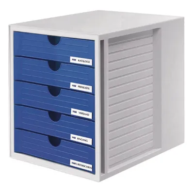 Produktbild von HAN Schubladenbox 5 Schübe Gehäuse: grau Schubladen: blau