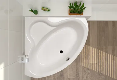 Produktbild von ECOLAM Badewanne Eckwanne Eckbadewanne Acrylwanne BALA 130 x 130 cm + Styropor Wannenträger befliesbar Ablaufgarnitur Viega weiß Füße Silikon