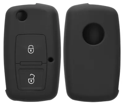 Produktbild von kwmobile Schlüsselhülle für VW Skoda Seat 2-Tasten Klapp Autoschlüssel Hülle - Autoschlüssel Schlüssel Hülle aus Silikon - Schlüsselschutz Gehäuse in