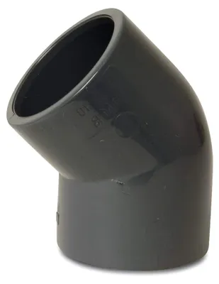 Produktbild von Winkel 45° PVC-U 20 mm Klebemuffe 16 bar Grau