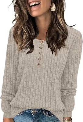 Produktbild von Damen Stricktunika Leicht Casual Locker Beige S