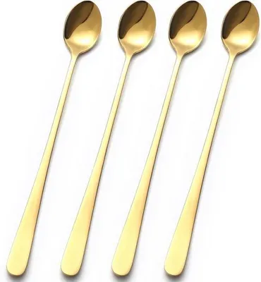 Immagine prodotto di Set da 4 fruste per latte, tè e caffè con manico lungo in acciaio
