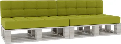 Image de Coussins de palette, Coussins d'assise dossier piqués PFG 2xSet (Coussin d'assise 120x80 +dossier 120x40), Lime)