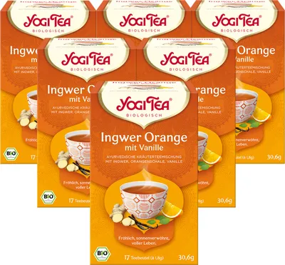 Produktbild von 6 x  YOGI TEA Ingwer Orange | 6 x 30,6g