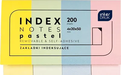 Obrázok produktu pre Interdruk samolepiace bločky index pastelových farieb