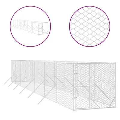 Produktbild von Outdoor-Hundezwinger Silbern 2x14x2 m Verzinkter Stahl