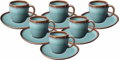 Produktbild von like. by Villeroy & Boch Lave glacé Kaffeetasse mit Untertasse 190 ml 6er Set