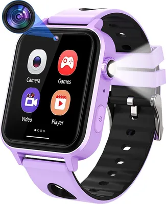 Obrázek produktu pro Topchances Dětské hry Smartwatch, chytré hodinky pro děti s dotykovým displejem, 18 her, fotoaparát, krokoměr, budík, MP3 hudební přehrávač pro děti, chlapce, dívky, Vánoce, narozeniny fialová