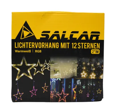 Produktbild von LED Lichterkette mit LED Kugel 12 Sterne 138 Leuchtioden Lichtervorhang