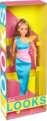 Image de Mattel HJW82 - Barbie Signature Barbie Looks Poupée avec robe une épaule arrivant au genou - n° 15